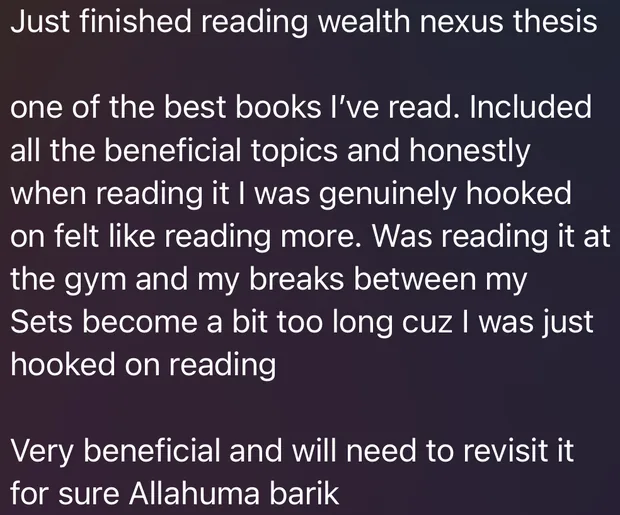 A reader calling the thesis one of the best he has read